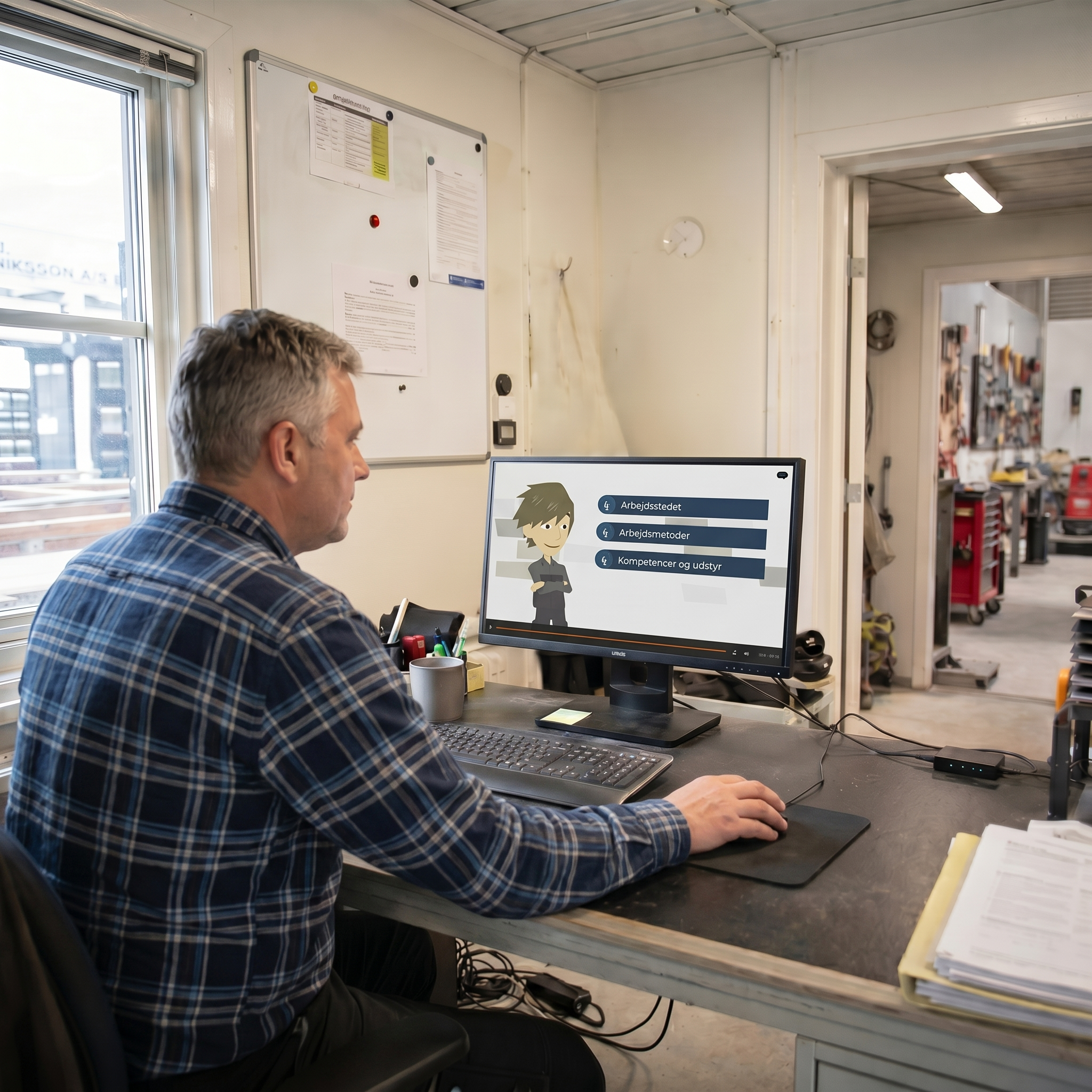 Kursister fordybet i e-learning